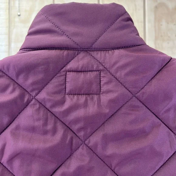 J.Crew Quilted Vest Burgundy Full Zip Pockets Women's Size M Authentic Outerwear - Picture 11 of 16
